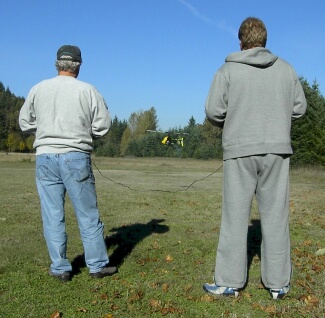 Russ and Levi flying with a buddy box